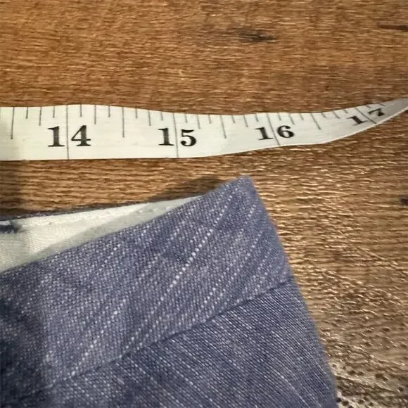 Banana Republic Martin Wide Leg Pants Blue Cotton Linen Lightweight Breathable 6 - Picture 7 of 9